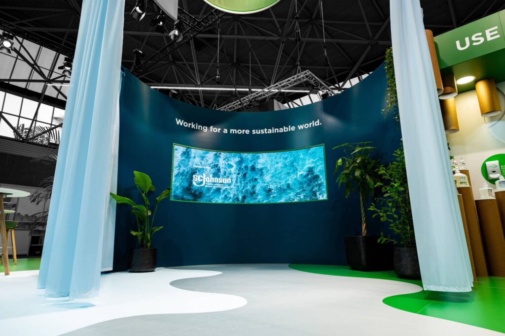 Messebau auf der Interclean in Amsterdam für SC Johnson von ixpo Fazit