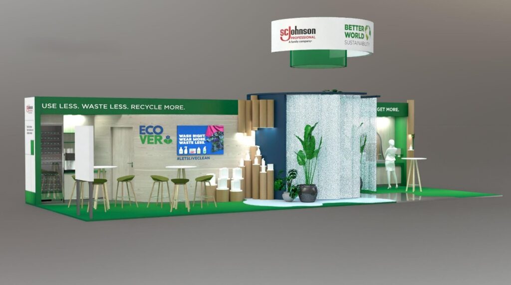 Messebau auf der Interclean in Amsterdam für SC Johnson von ixpo Konzeption und Ziele